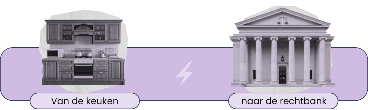 Van de keuken naar de rechtbank